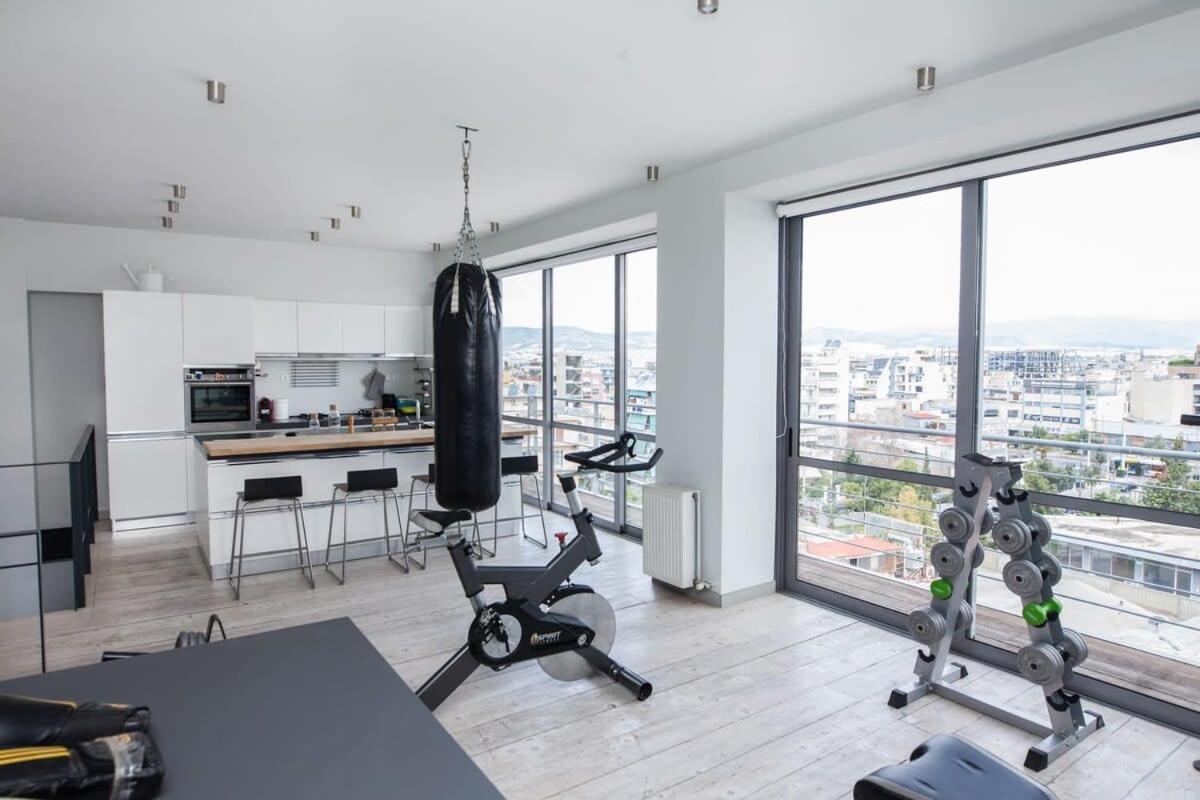 Ferienwohnung Penthouse With 360 View Of Athens And Private Gym Exterior foto